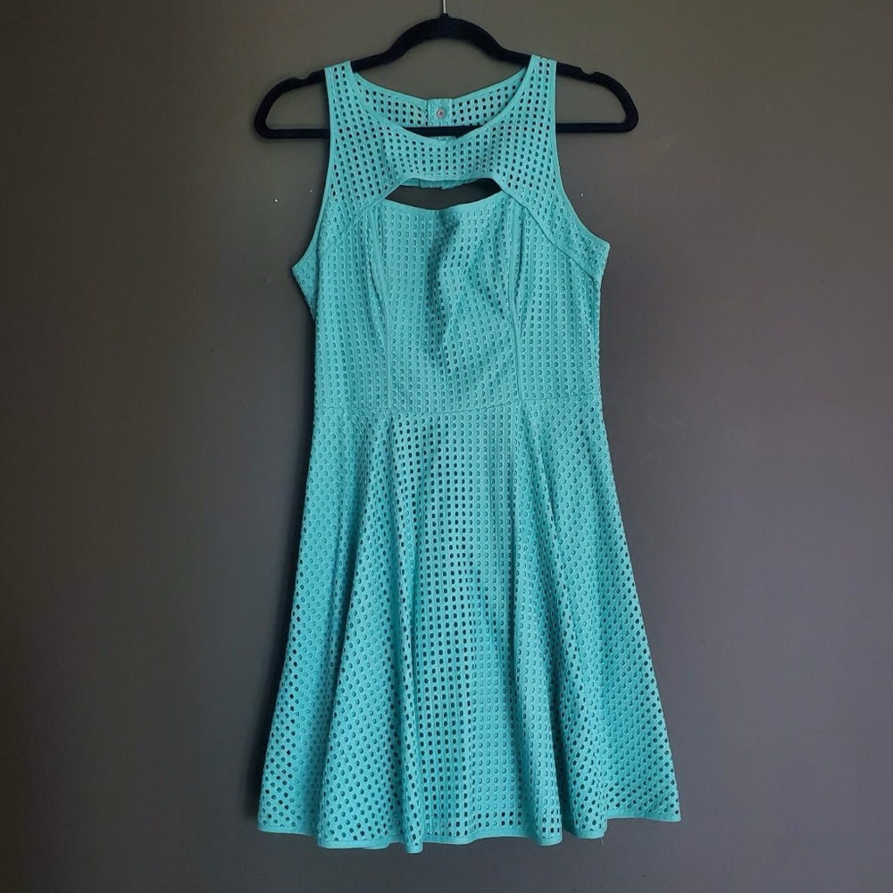 Guess Peek a boo A line skater dress. Mint green. Size 6.